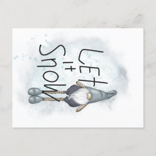 Let it Snow Winter Gnome Holiday Postcard