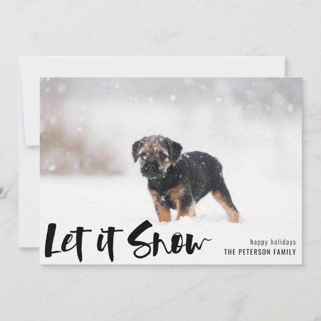 Let It Snow Winter Photo Holiday Card (Front)