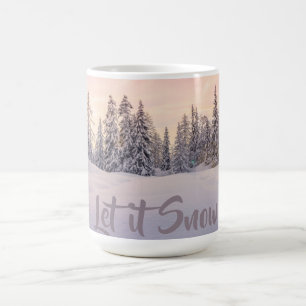 Let It Snow Winter Wood Scene Coffee Mug