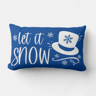 Let It Snow with Top Hat  Lumbar Pillow