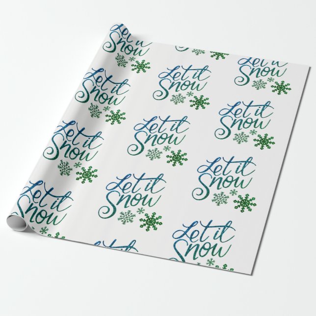 Let It Snow Wrapping Paper (Unrolled)