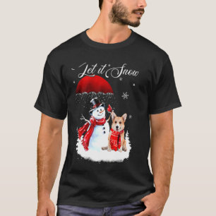 Let It Snow Xmas Shirt Cute Chihuahua And Snowman