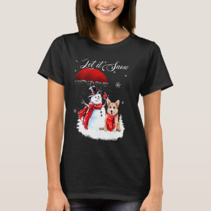 Let It Snow Xmas Shirt Cute Chihuahua And Snowman 