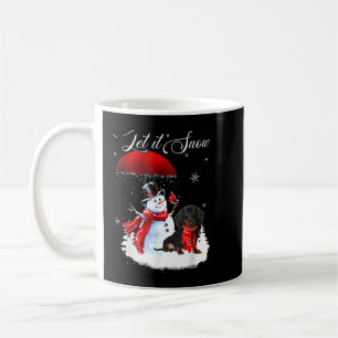 Let It Snow Xmas Shirt Cute Dachshund And Snowman  Coffee Mug