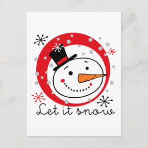 Let It Snowman Holiday Postcard