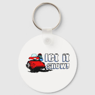 Let It Snowmobile Keychain