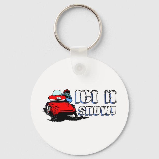 Let It Snowmobile Keychain (Front)