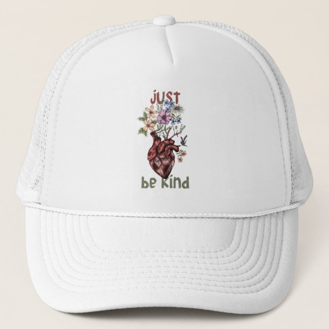 Let Kindness Bloom from Heart . Trucker Hat (Front)