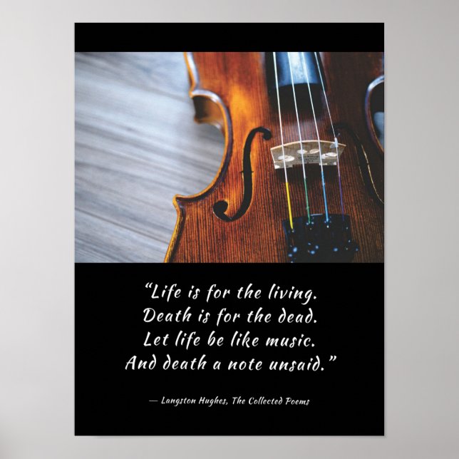 Let Life Be Like Music Poster de Langston Hughes (Devant)