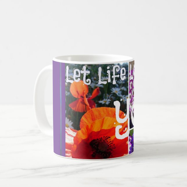 Let Life Love You Inspirational Floral Mug (Front Left)