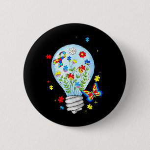 Let Light Shine Autistic Blue Autism Awareness Men 2 Inch Round Button