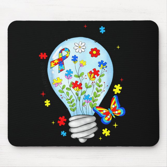 Let Light Shine Autistic Blue Autism Awareness Men Mouse Pad (Front)