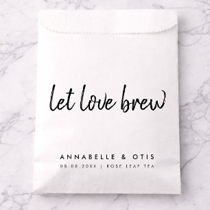 Let Love Brew Tea Lover Minimalist Wedding Favour Bag