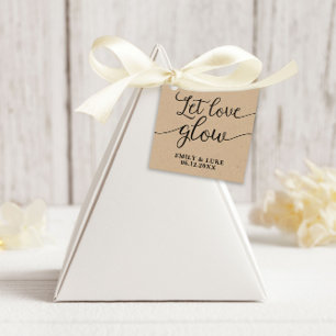 let love glow favour tags, wedding tags