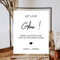 Let Love Glow Minimalist Stick Heart Dance Wedding