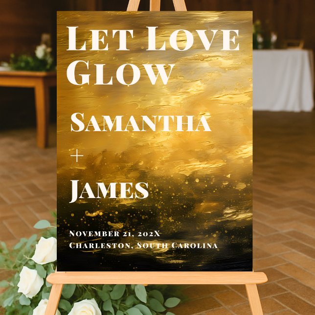 Let Love Glow | Sunset Fall Wedding Welcome Acrylic Sign (Creator Uploaded)