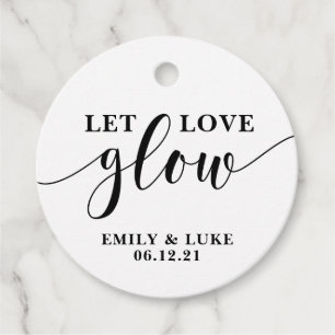 let love glow Wedding Favour tags, Candle Tags