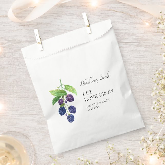 Let Love Grow | Blackberry Seed Wedding Favour Bag (Clipped)