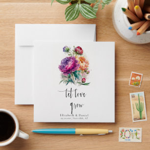 Let Love Grow Boho Peonies Garden Seed Packet Envelope