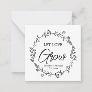 let love grow ,botanical floral wedding card
