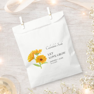 Let Love Grow Calendula Seed Wedding Favour Bag