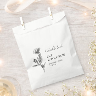 Let Love Grow Calendula Seed Wedding Favour Bag