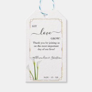 Let Love Grow Calla Lily Greenery Wedding Favour Gift Tags