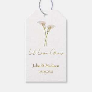 Let love grow Calla Lily seed packet Wedding Gift Tags
