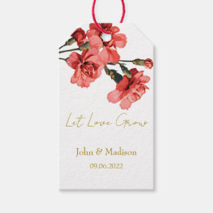 Let love grow Carnation seed packet Wedding Gift Tags