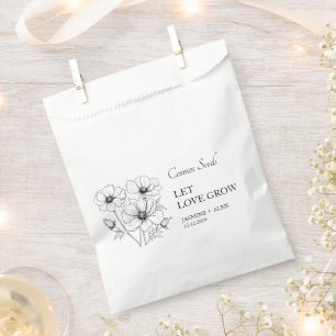 Let Love Grow Cosmos Seed Wedding Favour Bag