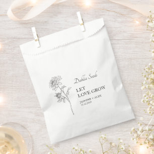 Let Love Grow Dahlia Seed Wedding Favour Bag