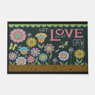 Let Love Grow Design, Beautiful Flower  Doormat
