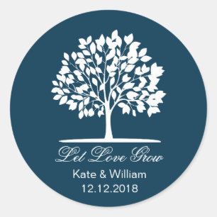 Let love grow favours seeds packet stickers