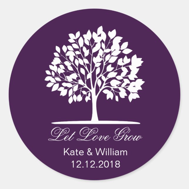 Let love grow favours seeds packet stickers (Front)