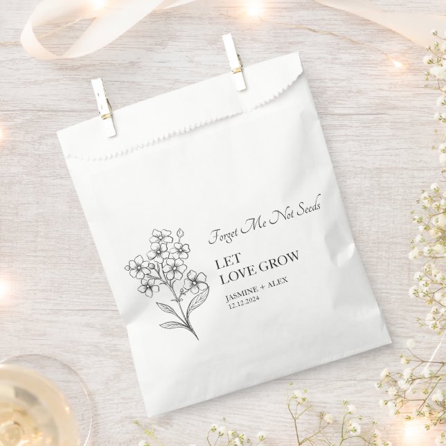 Let Love Grow Forget Me Not Seed Wedding Favour Ba Favour Bag (Clipped)