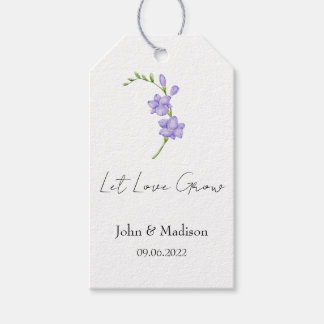 Let love grow Freesia seed packet Wedding Gift Tags