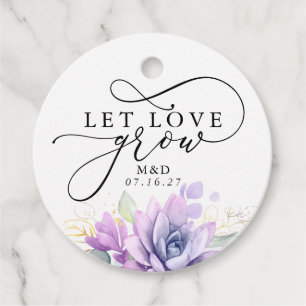 Let Love Grow Gold Greenery Elegant Wedding Favour Tags