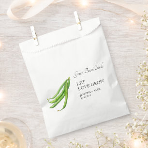 Let Love Grow Green Bean Seed Wedding Favour Bag