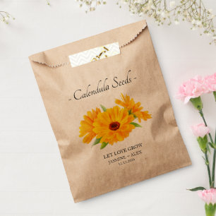Let Love Grow l Calendula Seeds Wedding Favour Bag
