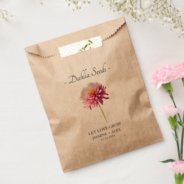 Let Love Grow l Dahlia Seeds Wedding Favour Bag (Sealed)