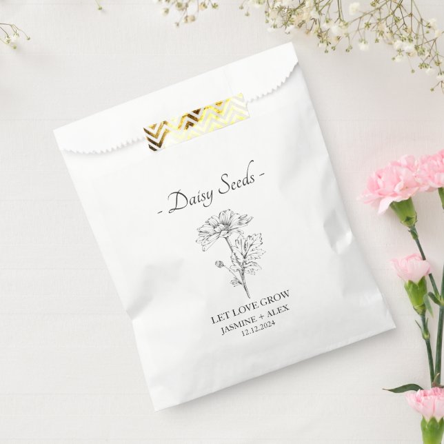 Let Love Grow l Daisy Seeds Wedding Favour Bag (Sealed)