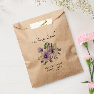Let Love Grow l Pansy Seeds Wedding Favour Bag