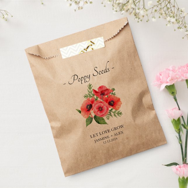 Let Love Grow l Poppy Seeds Wedding Favour Bag (Sealed)