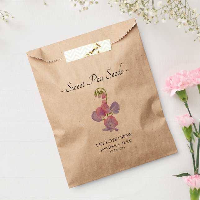 Let Love Grow l Sweet Pea Seeds Wedding Favour Bag (Sealed)