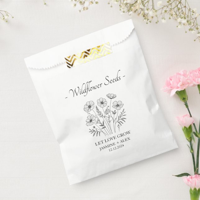Let Love Grow l Wildflower Seeds Wedding Favour Bag (Sealed)