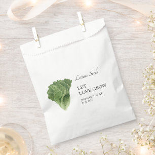 Let Love Grow Lettuce Seed Wedding Favour Bag