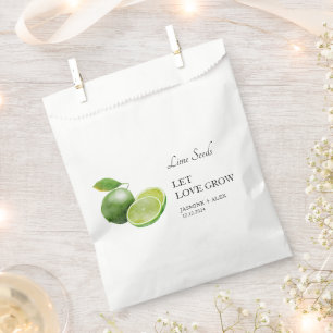 Let Love Grow Lime Seed Wedding Favour Bag