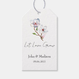Let love grow Magnolia seed packet Wedding Gift Tags