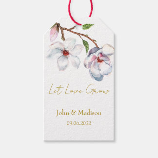 Let love grow Magnolia seed packet Wedding Gift Tags