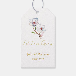Let love grow Magnolia seed packet Wedding Gift Tags